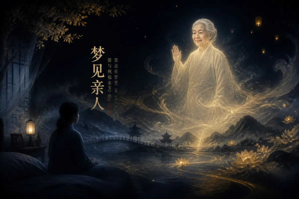梦见死去的亲人解梦示意图,追忆与告别的梦境主题