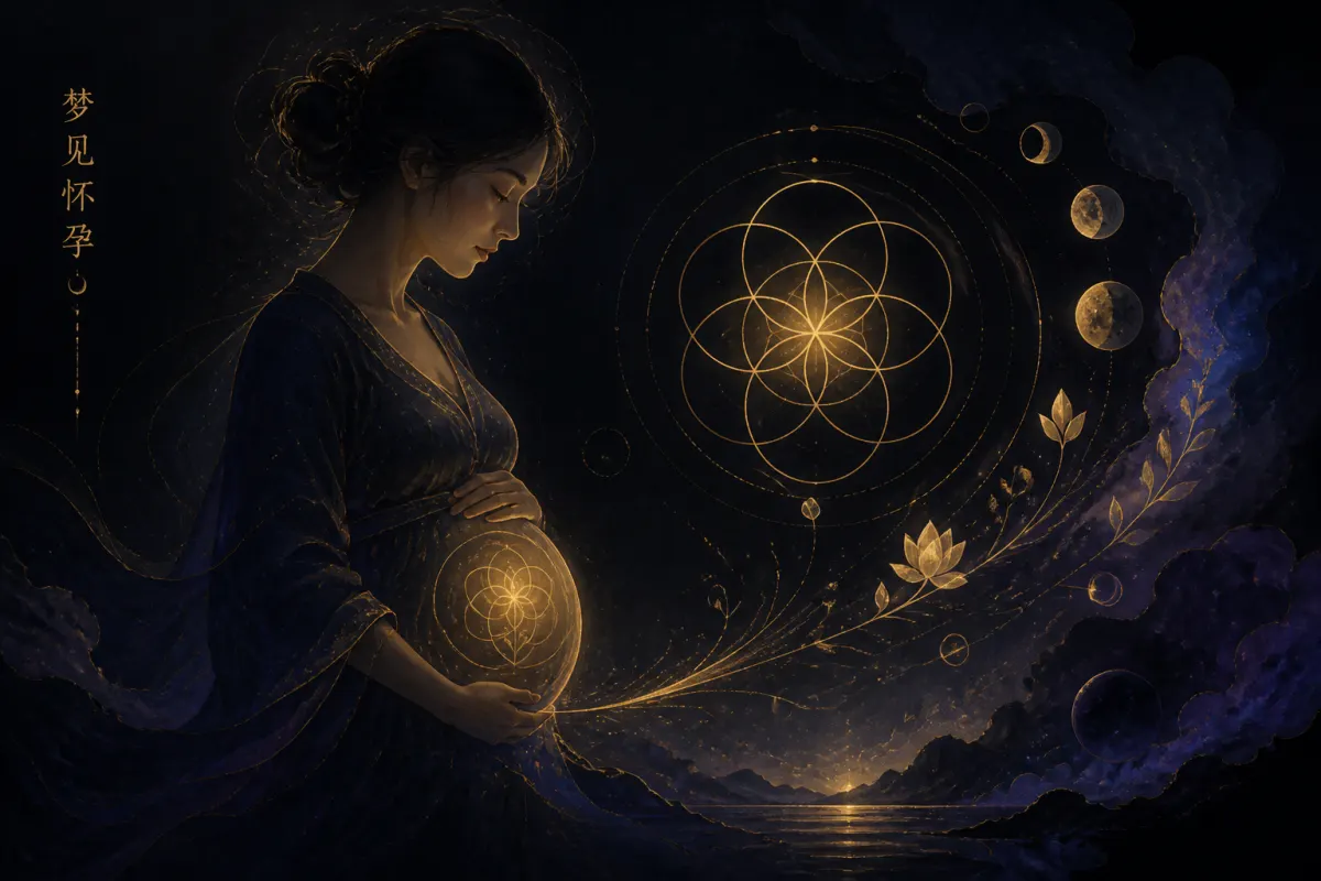 梦见怀孕解梦示意图,孕育新生与计划成形的意象