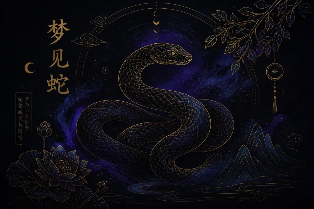 梦见蛇解梦示意图,蛇意象与潜意识变化主题