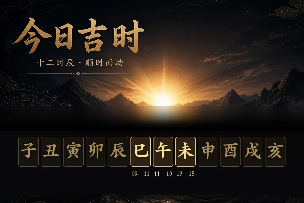 今日吉时查询与十二时辰日程节奏安排示意图