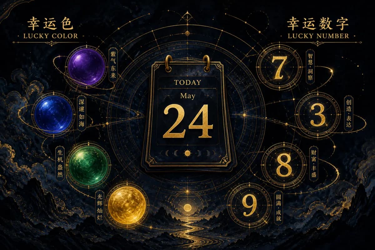 Lucky color and number illustration for today’s auspicious cues