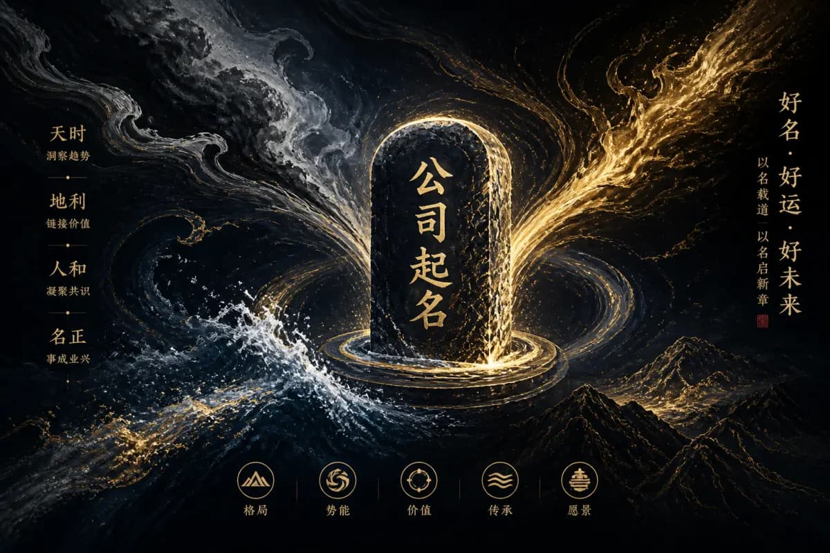 公司起名示意图,品牌字号与五行气势的命名结构