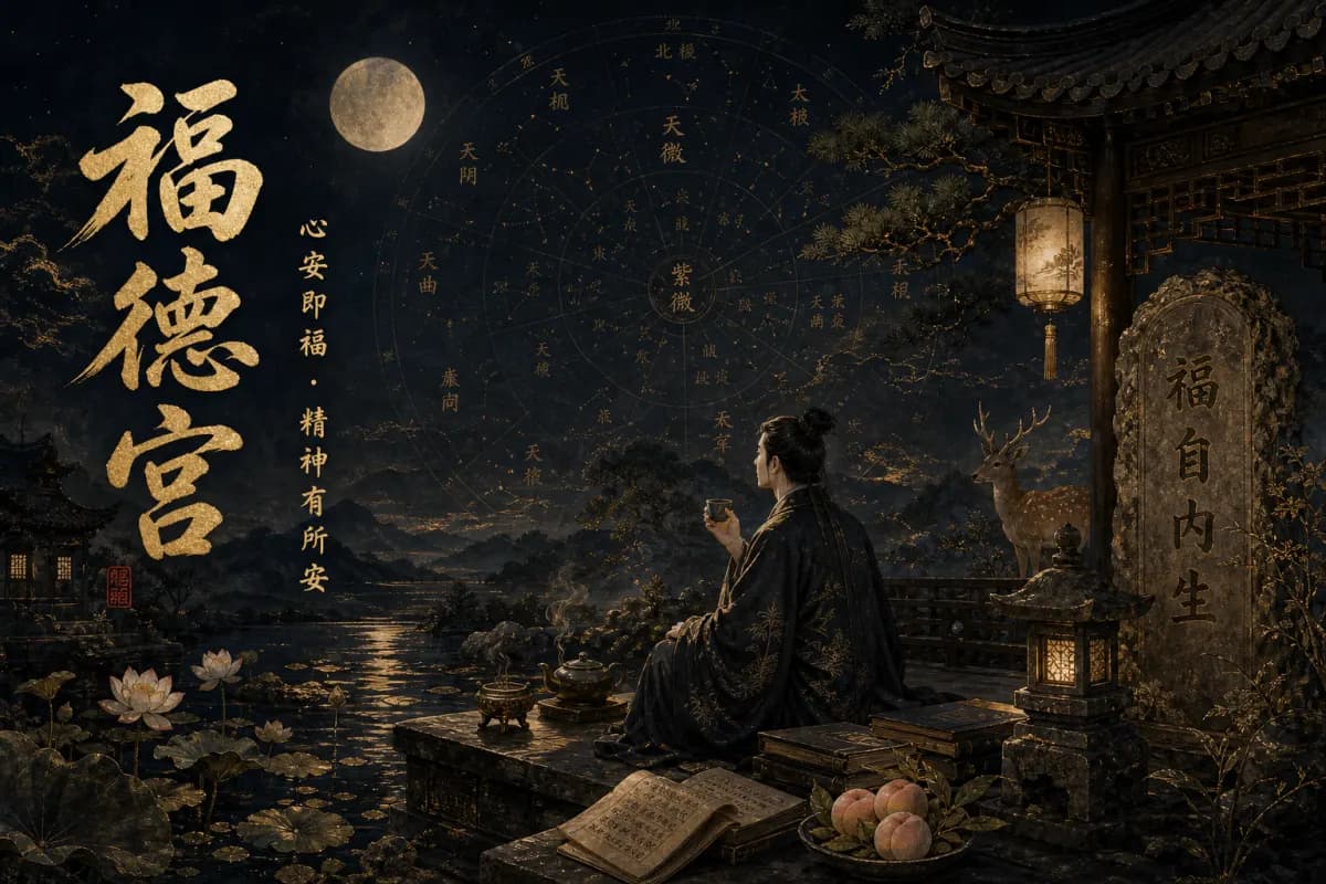Zi Wei Fortune Palace illustration for inner ease, spiritual enjoyment, and blessing