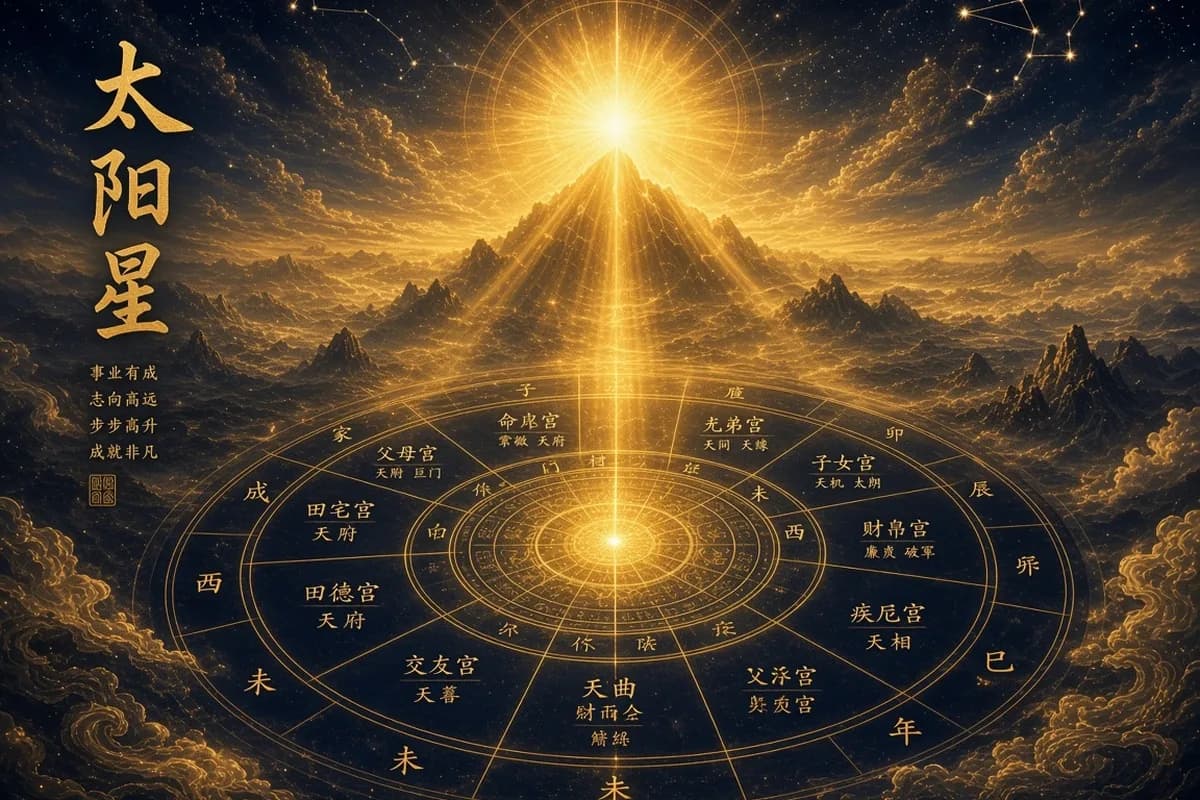 太阳星示意图,金日照耀群山与紫微命盘